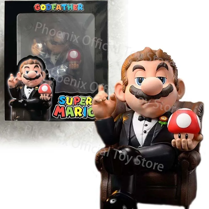 New Super Mario Figure Toy Anime GK Godfather Mario Action Figures Game Collection Fiugrine Model Figuarts Doll Room Decor Gift