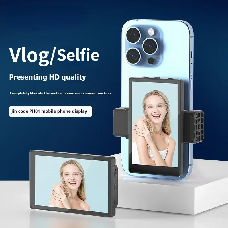 

Smartphone Vlog Selfie Monitor Screen Magnetic Using Phone Rear Camera For Selfie Vlog Live Stream For Android