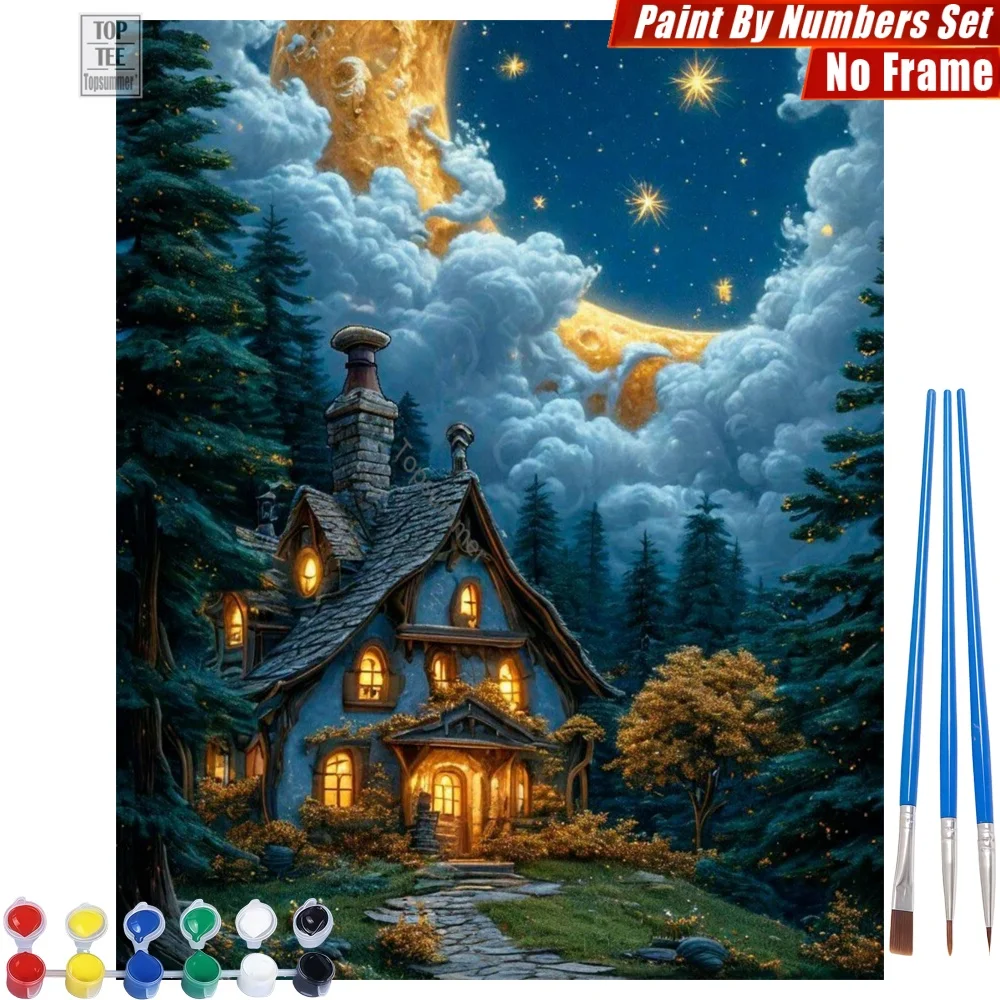 

Набор для цифровой живописи маслом «Звездное облако» - Теплые огни, фантастическое качество, время для всей семьи, подарок на День отца для папы