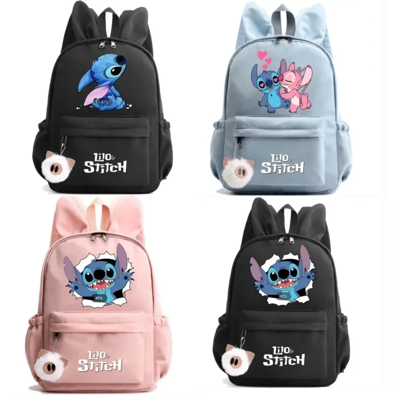 

MINISO Disney Lilo Stitch Backpack for Girl Boy Student Teenager Children Rucksack Women kawaii Cartoon School Bag Mochila
