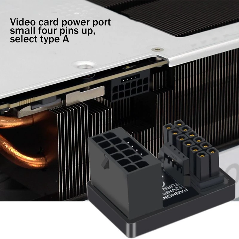 PCIE5.0 Graphics Card ATX3.0 Power Supply 12VHPWR 12+4 16P 600W Male To Female 180 Degree Adapter Connector