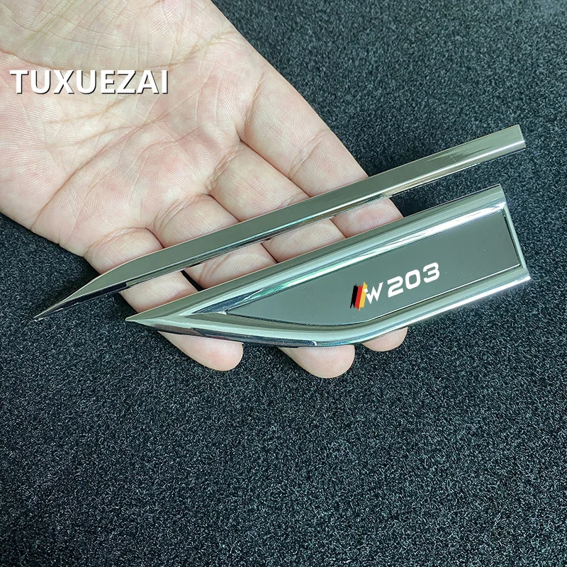 TUXUEZAI For Mercedes Benz W203 Car Metal Sticker Fender Modifications Laser Emblem Car Styling Exterior Accessories 1 Pair