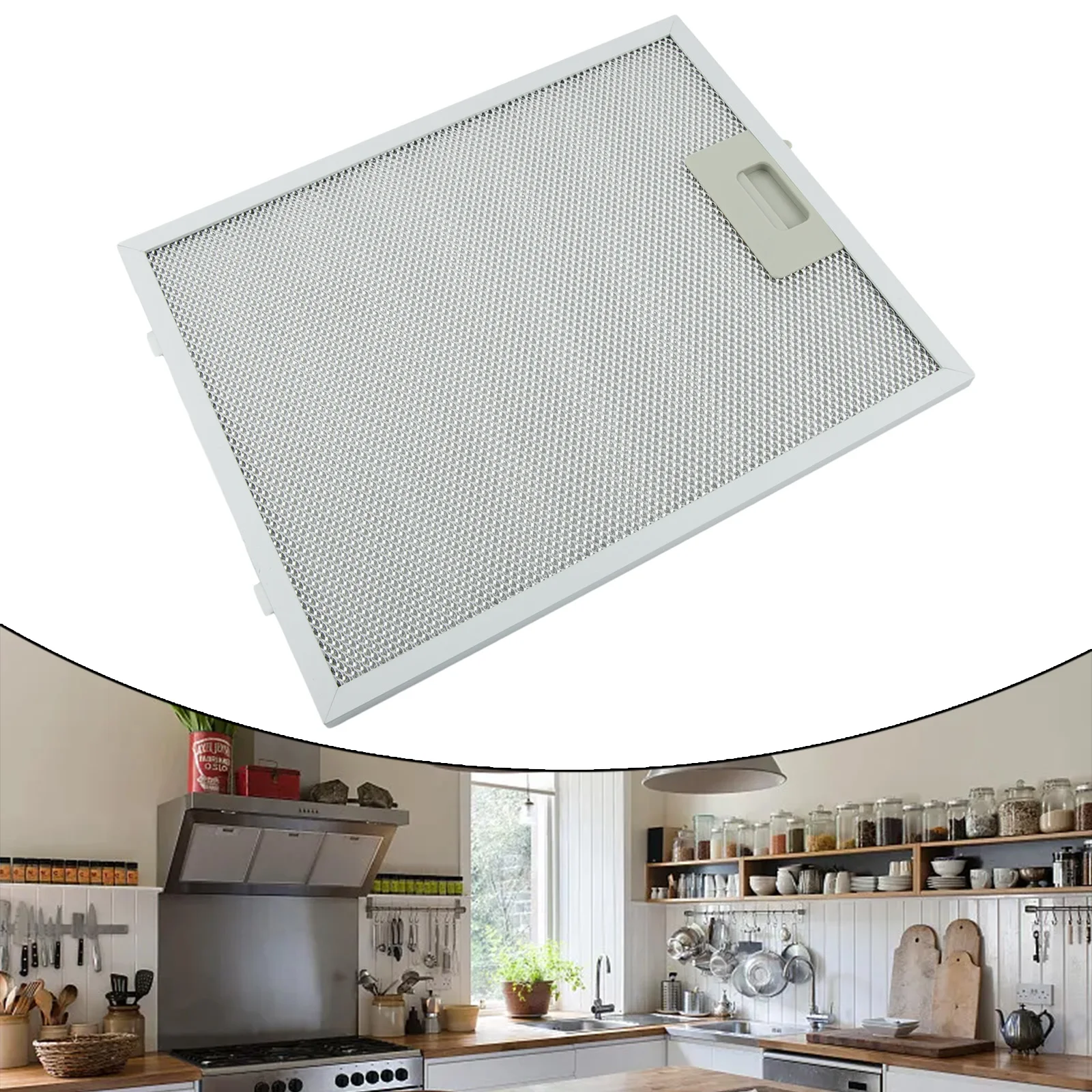 1PC 320x260x9mm Metal Filter 5-layer Aluminum Plated Grease Filter Stainless Steel Silver Kitchen Hood Ventilation Dust Filter
