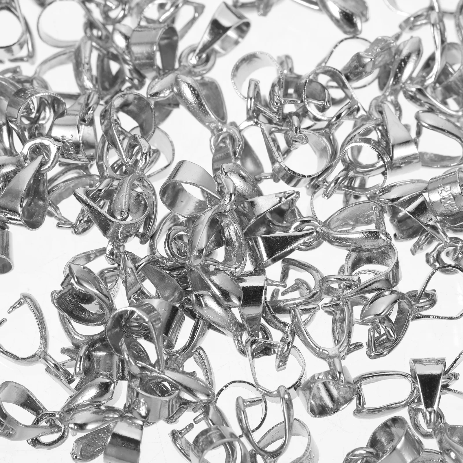 

100pcs Necklace Clasps Lightweight Non Fading DIY Pendant Buckles Jewelry Making Bail Charm Connector Bead Pendants Clasps