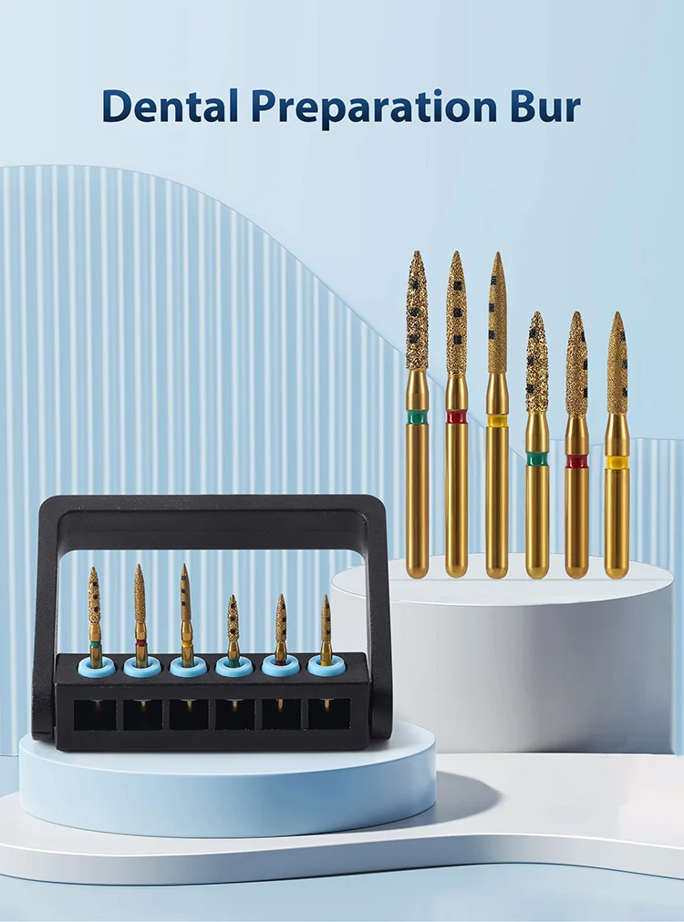 5 Boxen AZDENT Dental Diamantbohrer Restaurations-Set Vertikale Präparationsbohrer FG 1,6mm für Vorder- und Prämolarenzähne Zahnmedizinisches Werkzeug – Detail 1