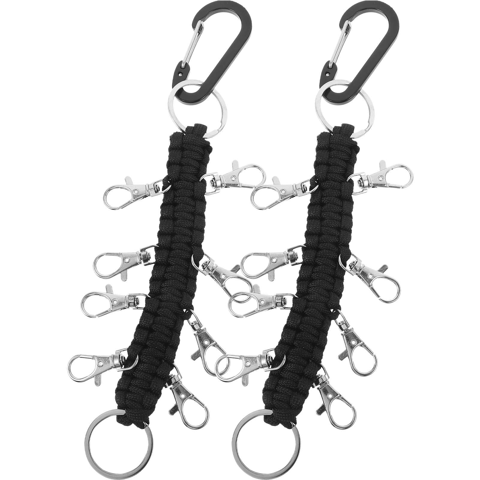 

2Pcs Keychains Lanyards Climbing Buckle Rope Survival Braided Ring Hook Travel Accessories Outdoor Camping