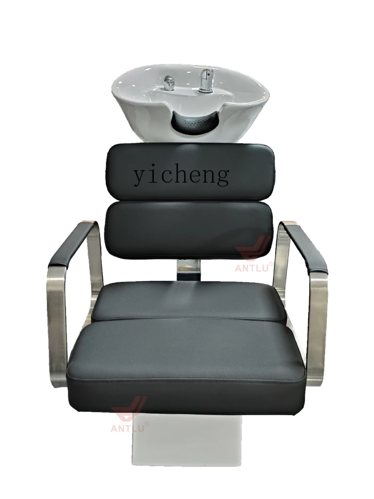 Yy Shampoo Chair for Hair Salon Flushing Bed Ceramic Basin Hair Salon Lying Half