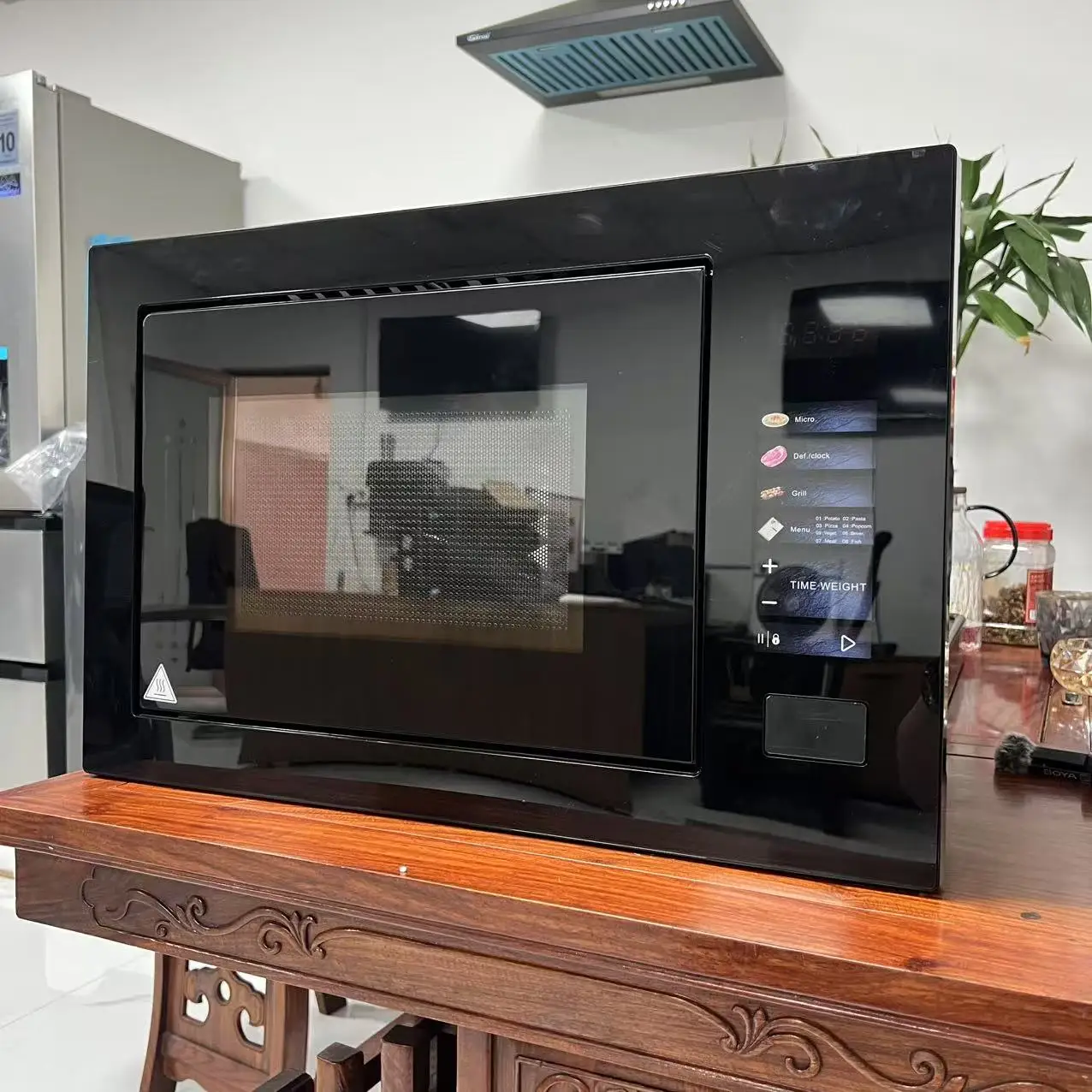 Horno microondas eléctrico incorporado Todo en uno Horno eléctrico compacto 25L 220v-50hz Estándar de la UE Entrada 1320W Color negro