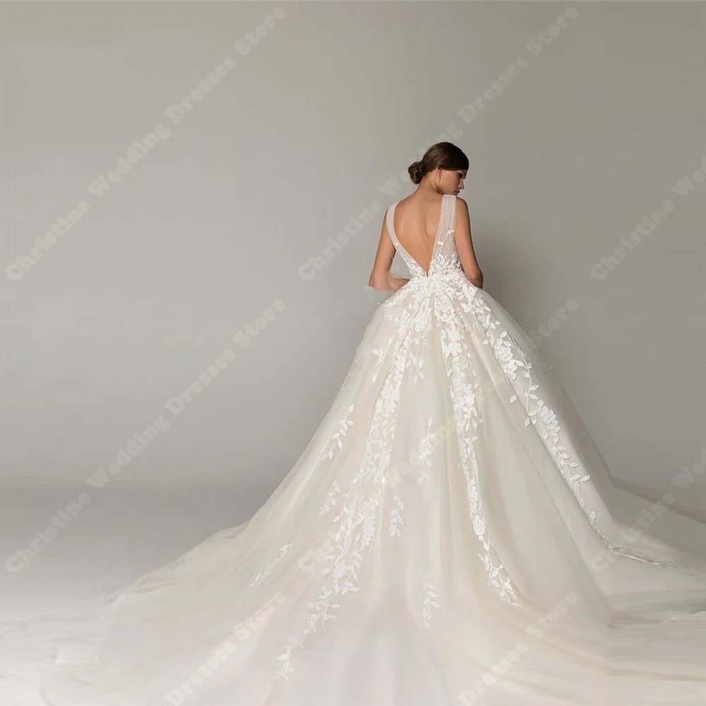 Luxurious Women Wedding Dresses Smooth Material A-Line Bride Gowns Mopping Length Vestidos De Novias Estilo Chic 2024 Customized