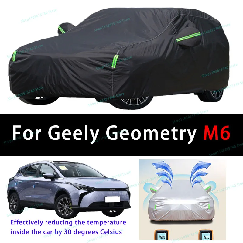 

For Geely Geometry M6 Summer Full Car Covers Outdoor Sun uv Protection Dust Cooling Protective Auto Protective Cover