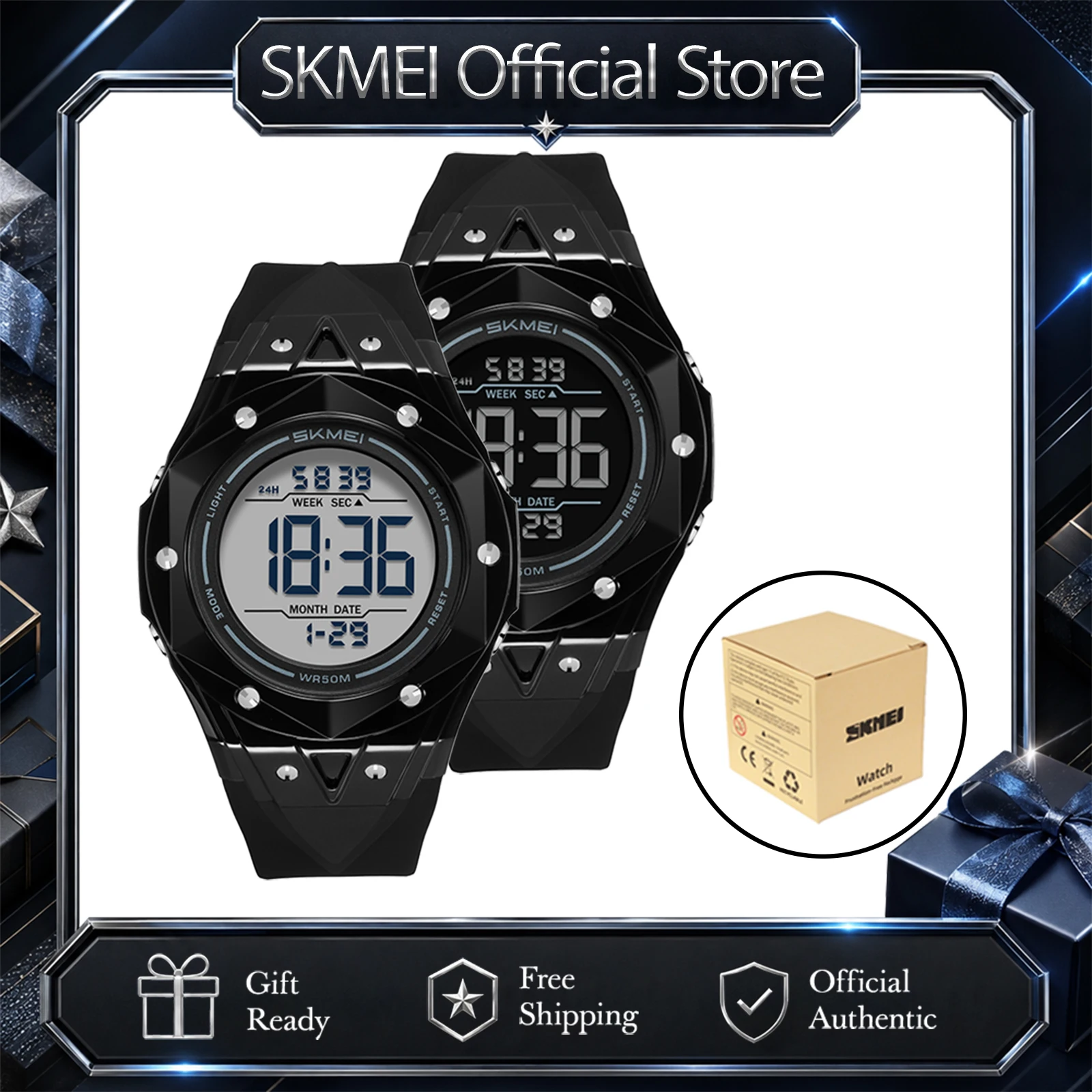 Women Fashion Zone - SKMEI 2697 Orologi Digitali Unisex, Impermeabili