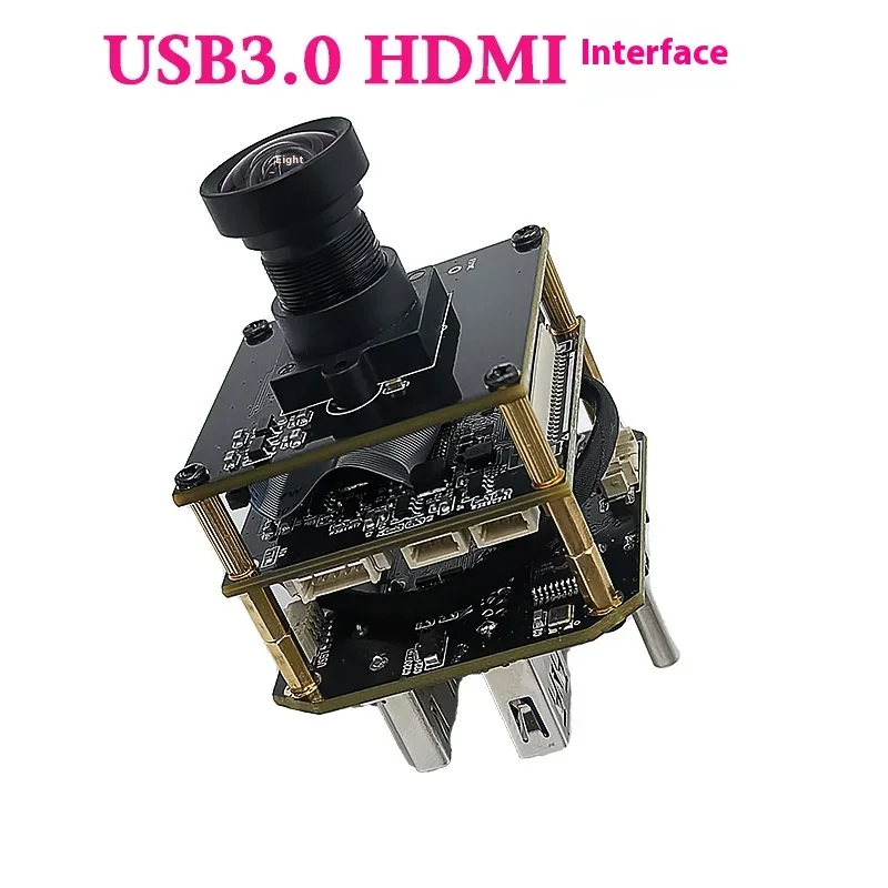 Módulo de cámara industrial USB3.0 HD, máquina de publicidad de videoconferencia dinámica amplia 4K con lentes CCTV