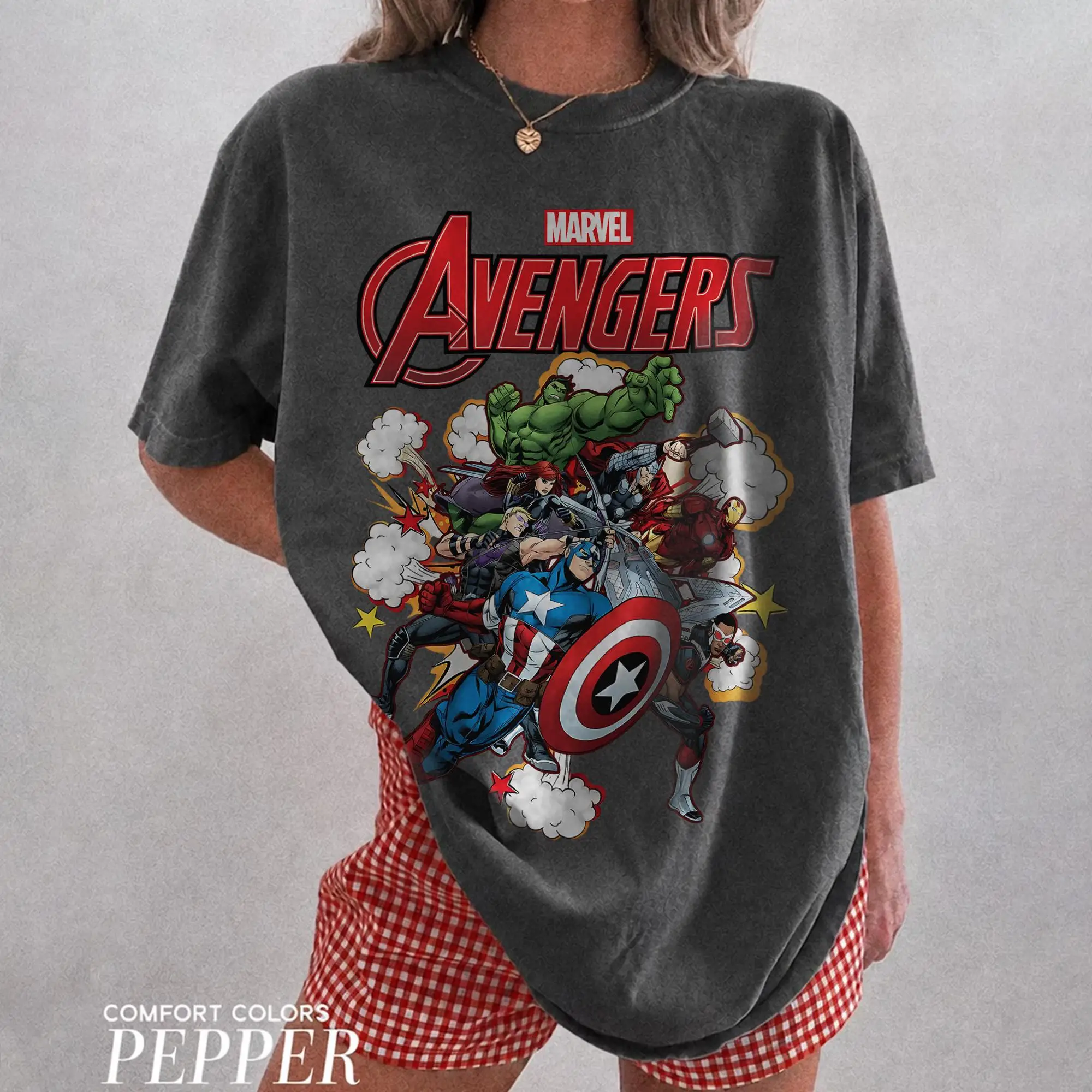 2026 Avengers Style Men's and Women's Summer Pure Cotton T-shirt Fan Style Comfortable, Breathable, High-quality Ins Y2k