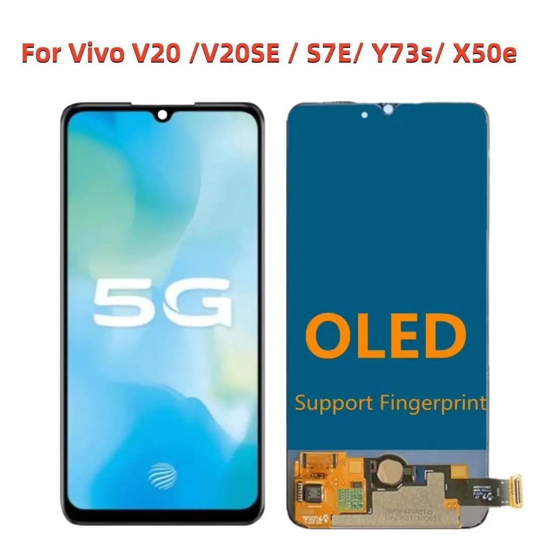 

6.44" AMOLED For Vivo V20 / V20SE LCD Display Touch Screen Digitizer Assembly Replacement For vivo Y73s / X50e LCD Display