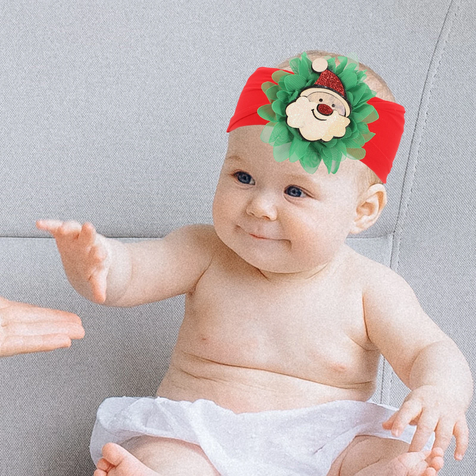 

4pcs Christmas Baby Headbands Santa Hair Accessories Soft Lightweight Headwear For Toddler Newborn Party Dance Wear Xmas