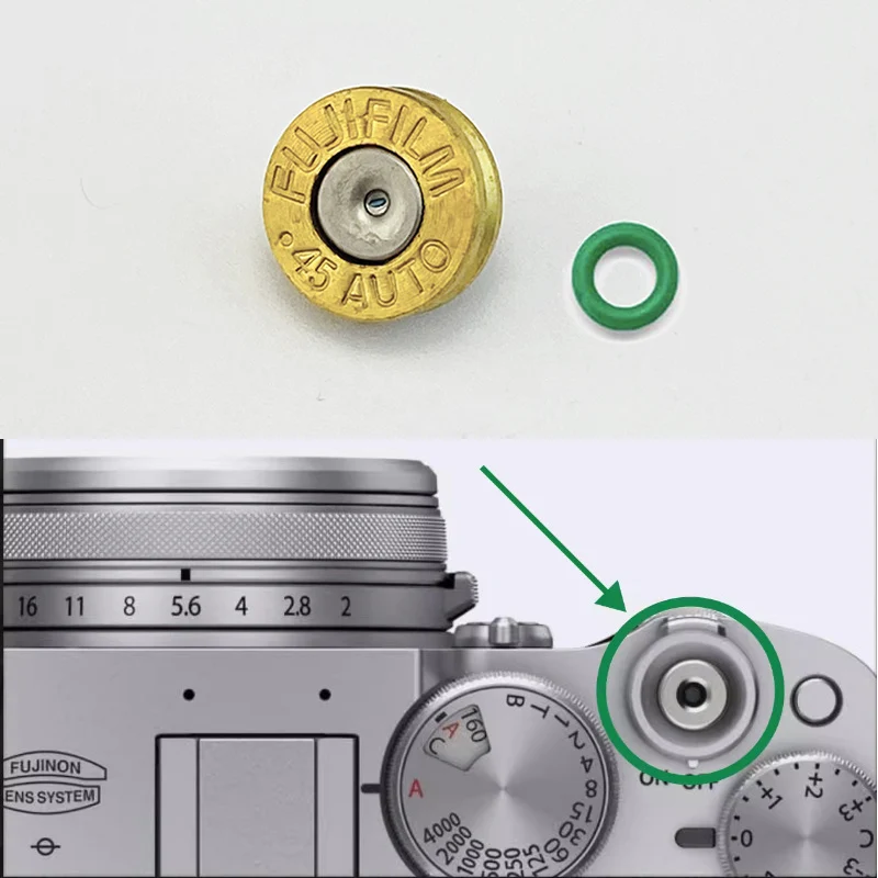 Custom H62 Brass / Stainless Steel Made Camera Bullet Shell Shutter Button Screw with Washer for Fujifilm xe5/xm5/xt5/xt50 Nikon