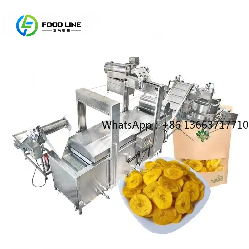Plantain Chips Fryer Big Industrial Automatic Deep Frying Equipment Customized Fried Banana Chips Making Machine Production Line