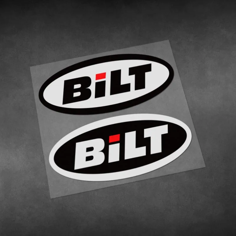 

2Pcs Bilt Vintage Helmet Decals Car Body Modification Sponsor Waterproof Reflective Stickers Motorcycle Car Motorbike Sticker