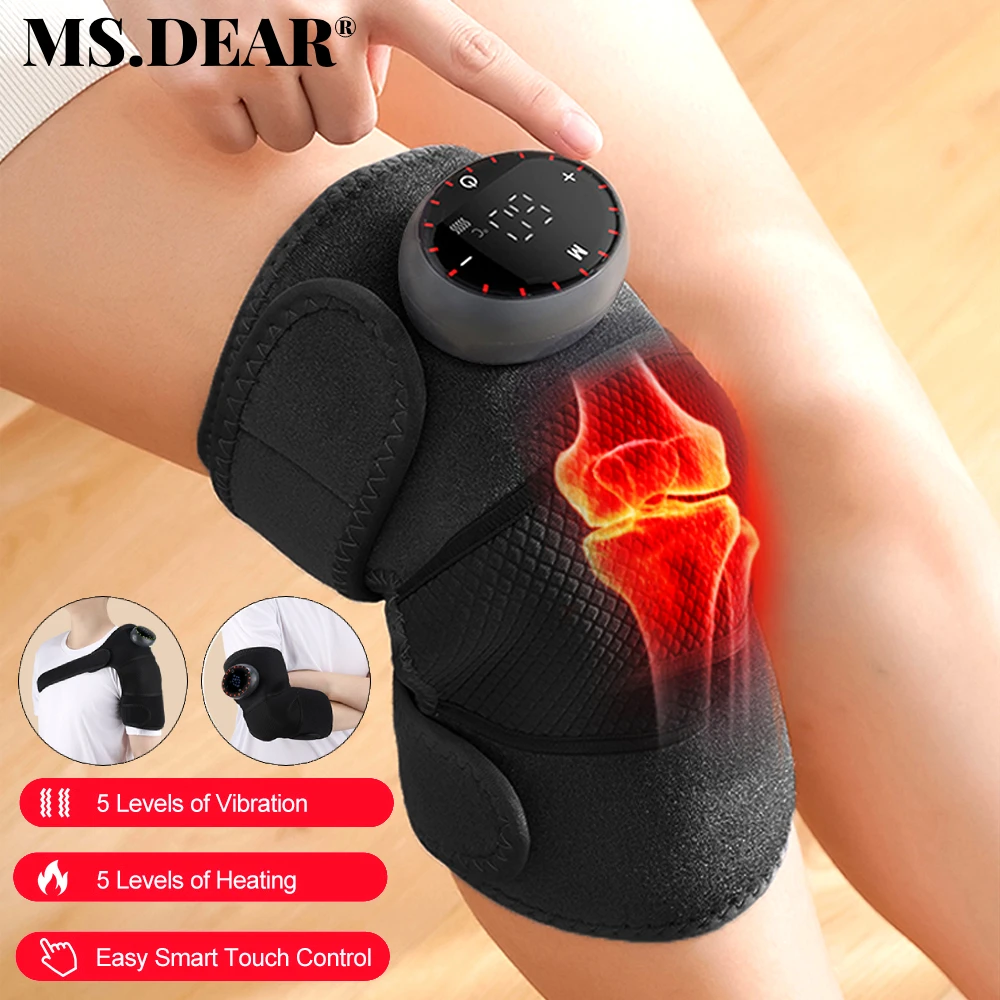 

New Electric Heating Knee Massager 5 Modes Rechargeable Neck Shoulder Knee Massager Warm Massage Vibration Pressing Intelligent