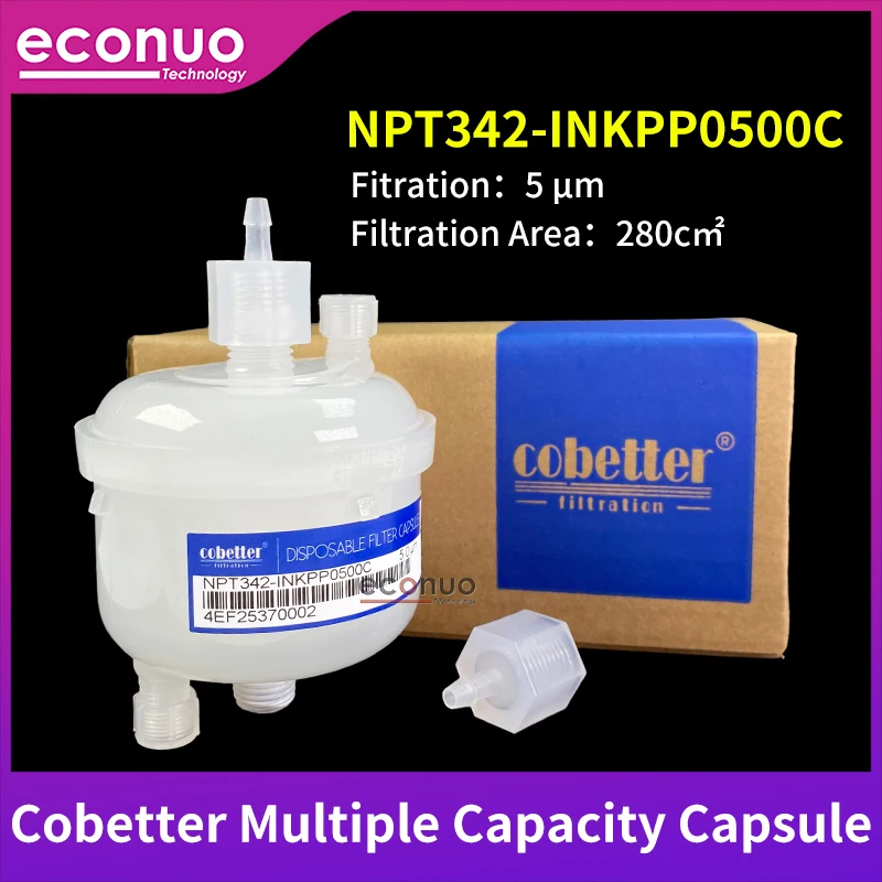 

Cobetter High Precision Capsule Ink Filter NPT342-INKPP0500C 5μ For Printing Machine Inkjet Printer 5 Microns