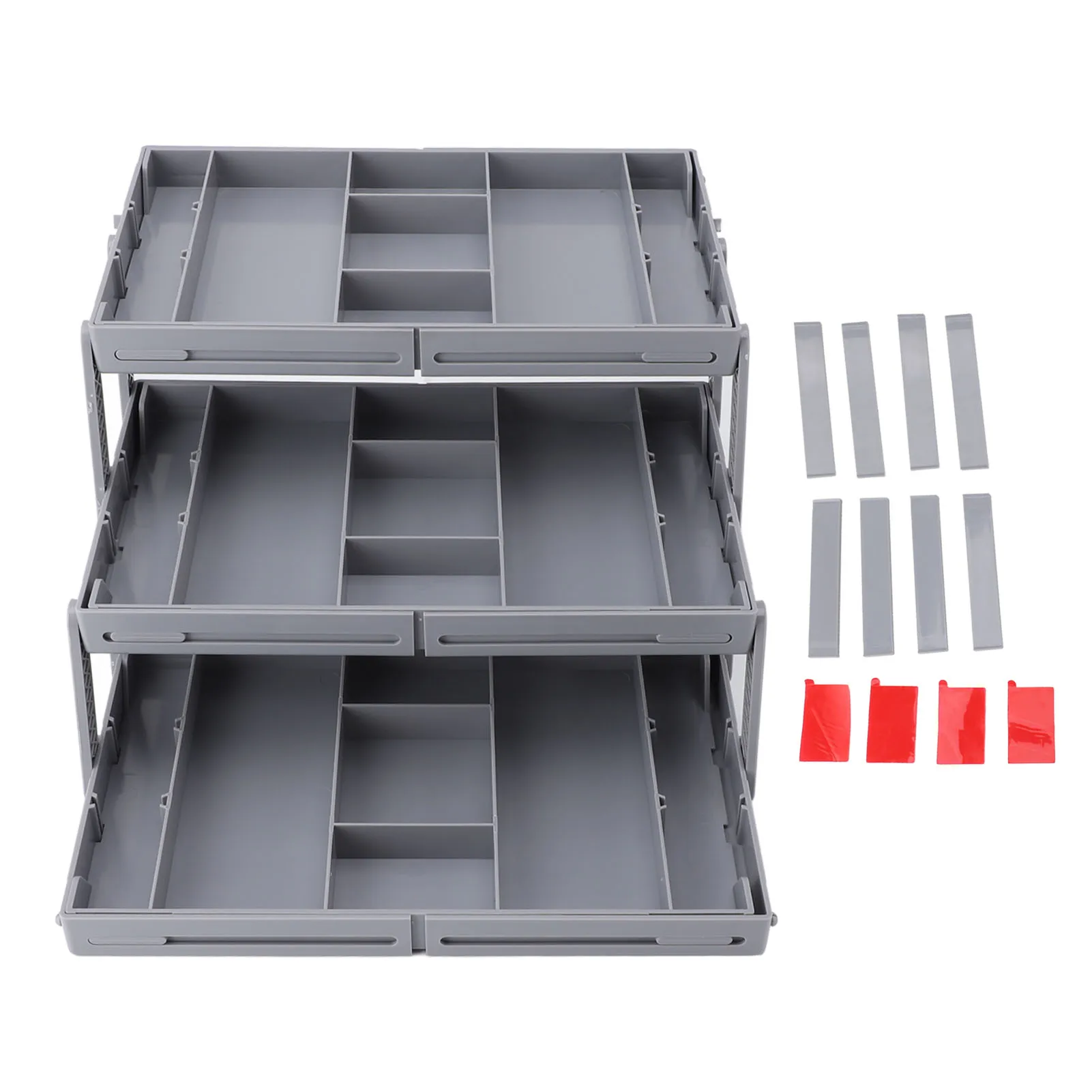 Make-up lade-organizer, opvouwbaar, van plastic, multifunctioneel, duurzaam, robuust, lichtgewicht, sieraden-organizer voor de slaapkamer.