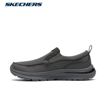 Skechers Men Casual Business Shoes Mens Outdoor Antiskid Loafers Round Toe Soft Lightweight Bottom Driving Wrok Shoes Arch Fit 1