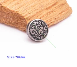 50PC 10MM Silver Floral Engraved Handcraft Stud Rivet Tacks for Leathercraft bag shoes bracelet Decorative