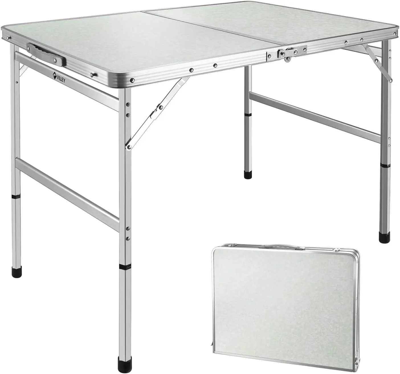 

Folding Camping Table 3ft Small Portable Lightweight Outdoor Table with Aluminum Adjustable Legs for Travel Picnic Cooking Beach