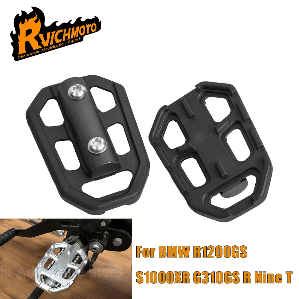 

R1200GS Motorcycle Billet Wide Foot Pegs Pedals Rest Footpegs For BMW R1200 GS S1000XR G310GS R Nine T Scrambler Urban Aluminum
