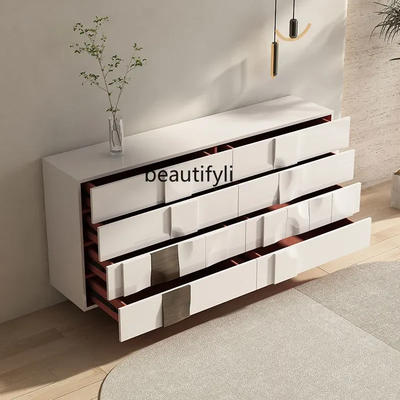 Italian eight-bucket cabinet light luxury modern dining side Nordic living room storage chest bedroom storage