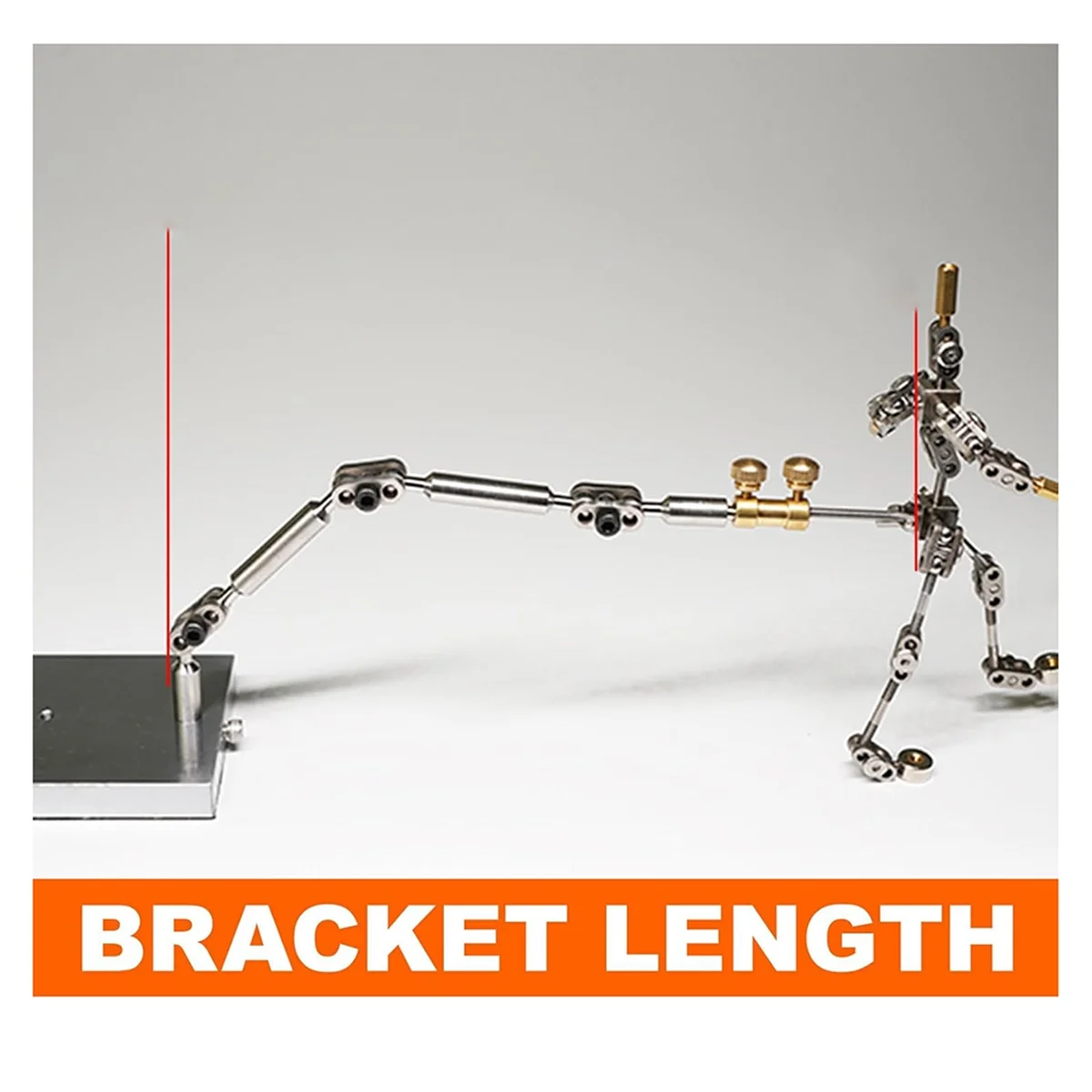 A13M 스톱 모션 애니메이션 리그 암 키트 - 26cm 스테인리스 스틸 리그 암 및 6가지 종류의 커넥터 포함, 씬리스 캐릭터 제작용
