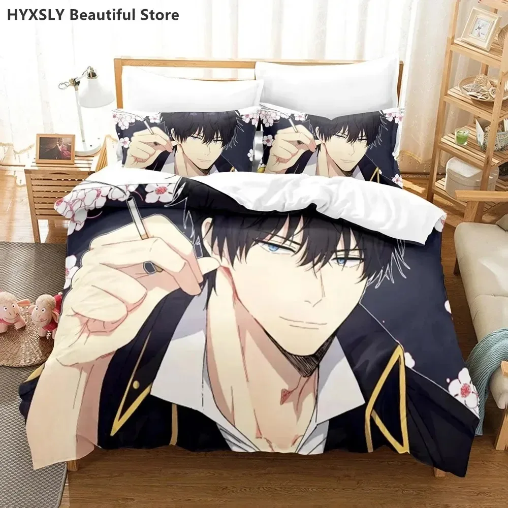 Gintama Anime Bedding Set Quilt Cover Pillowcases Single Double Full Queen King Kids Teens 3D Sakata Gintoki Duvet Cover