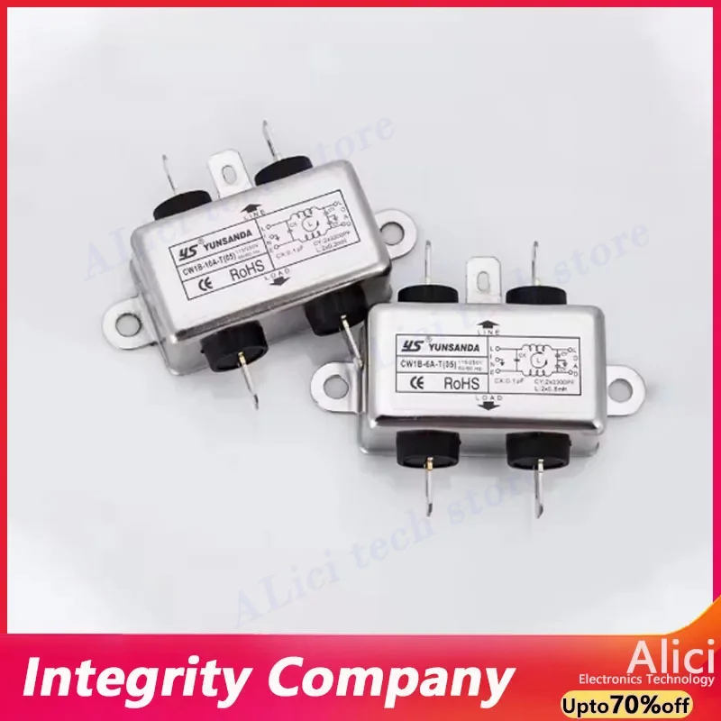 

Фильтр электромагнитных помех CW1B-10A-T 10A 115V 250V CW1B 50/60HZ Разъемы