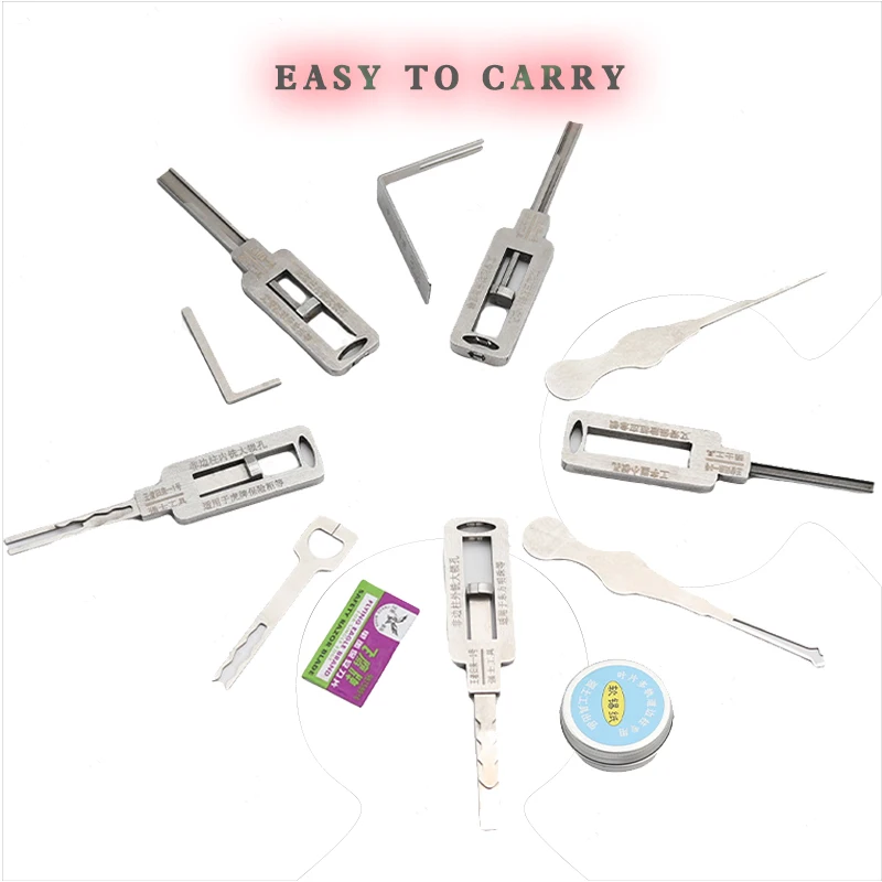 Professional locksmith disassembly and assembly lock cylinder unlocking tool training 5-piece set QS100 lock unlocker