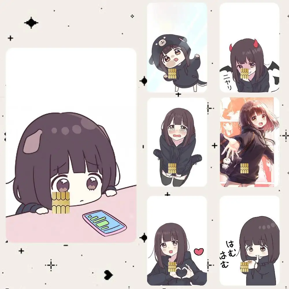 

Cute M-Menhera C-Chan Girl HD Waterproof Card Skins Protective Stickers for Credit Bank Game Cards
