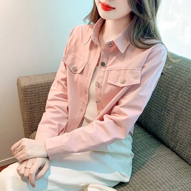 Elegant Fashion Harajuku Slim Fit Female Clothes Loose Casual All Match Tops Women Solid Button Cardigan Long Sleeve Outerwear