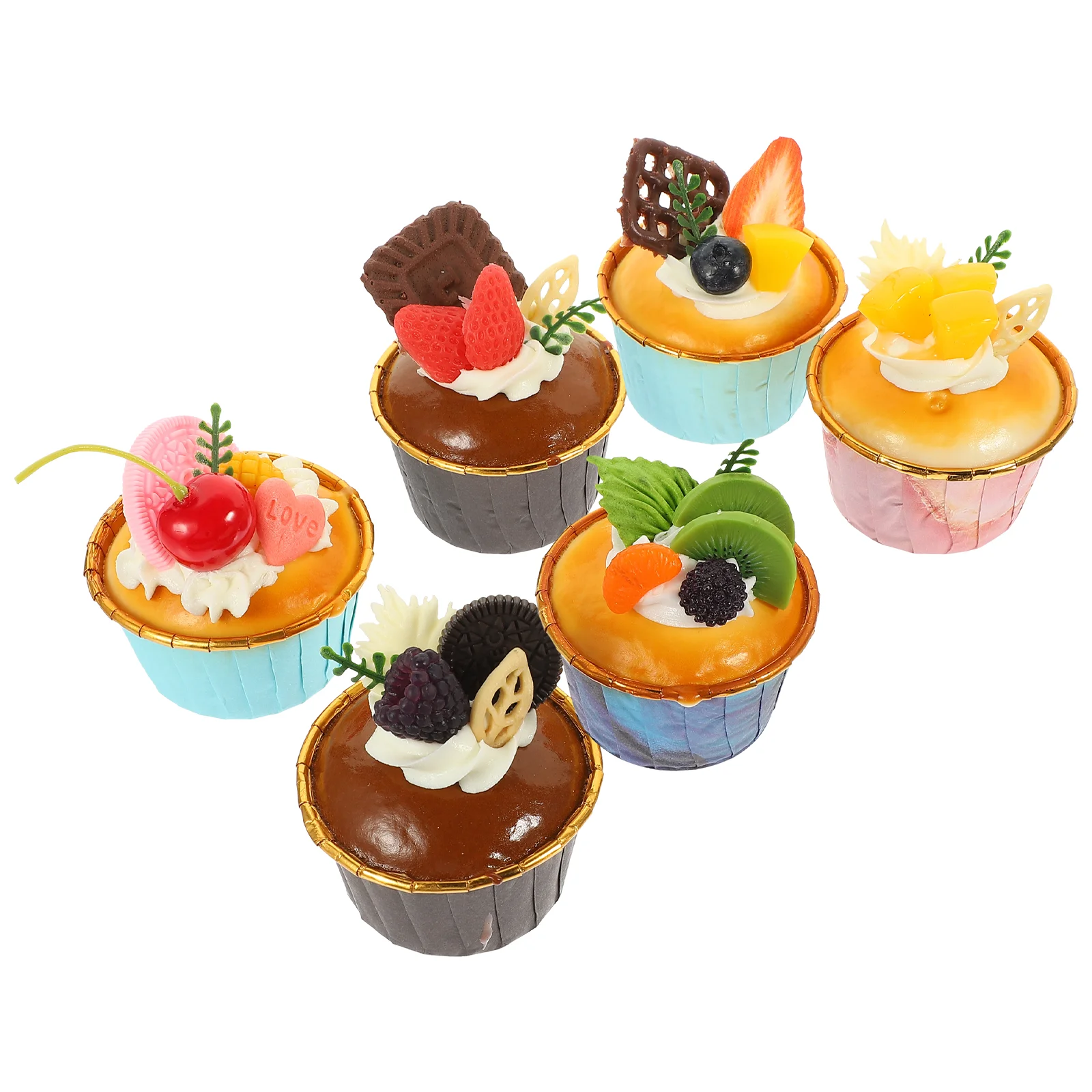 6 Pcs Cake Model Fake Cakes Models Photo Props Tabletop Decor Dessert Lovely Food Artificial