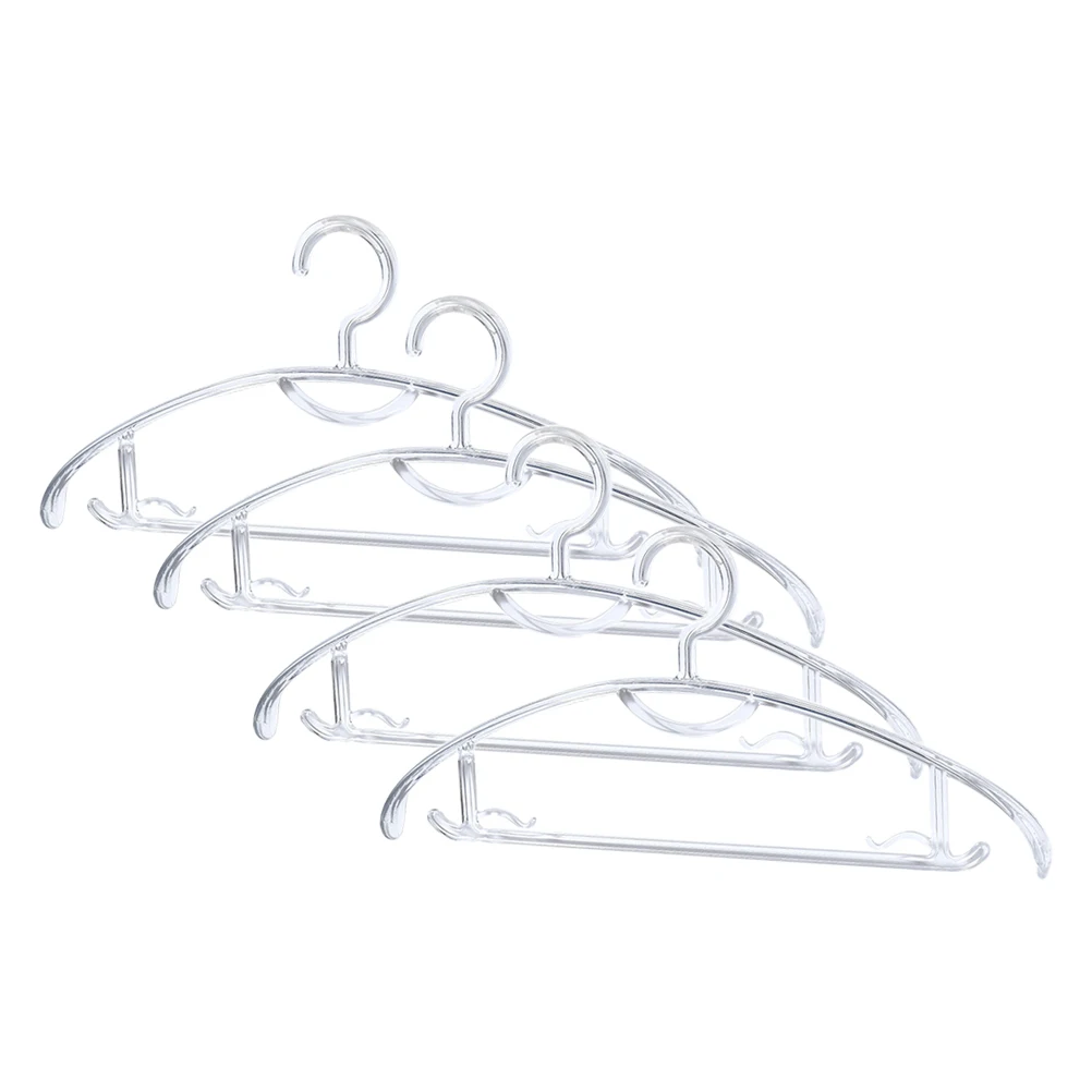 

4 Pcs Plastic Hangers Compact Anti Deformation Round Edge Smooth Organizer Wardrobe Neat Clean