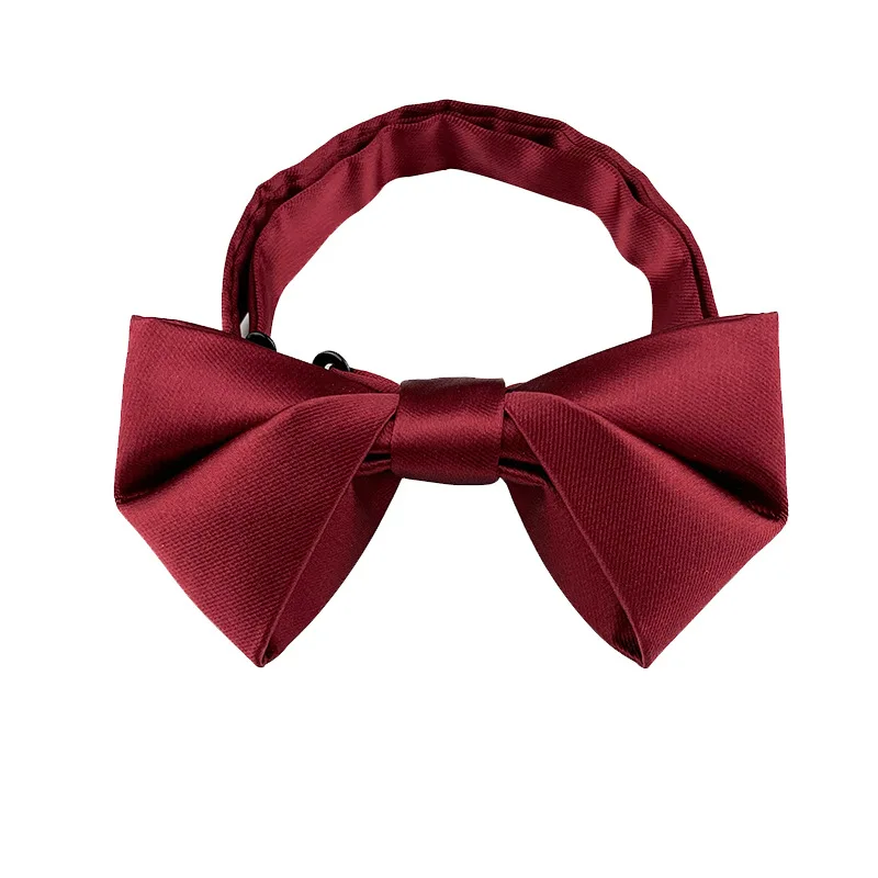 12*6cm Fashion Formal British Style Double Layered Pointed Polyester Bow Tie Men's Wedding Business Bowtie Necktie Accessories