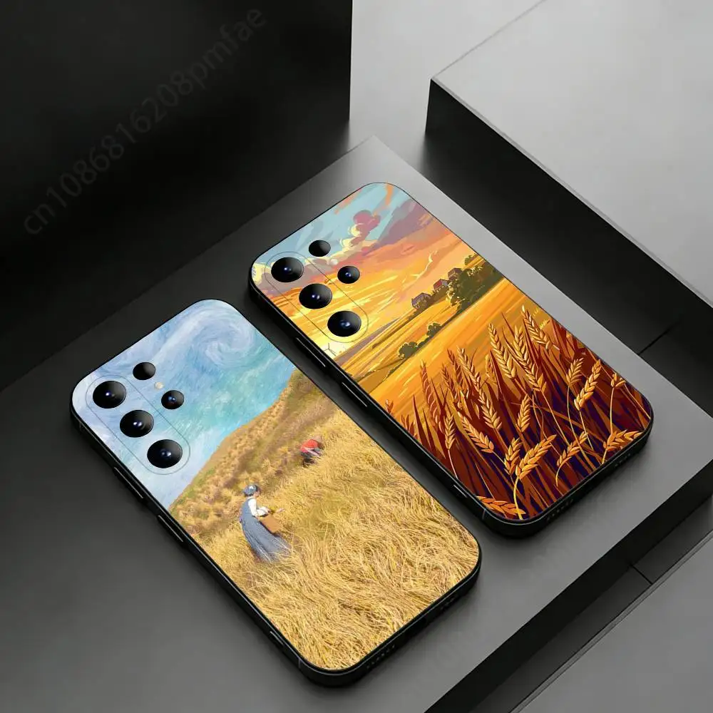 

gilded wheat field Phone case for Samsung Galaxy S24,25,26,23 22,21,S20 Plus Ultra FE soft fundas cases