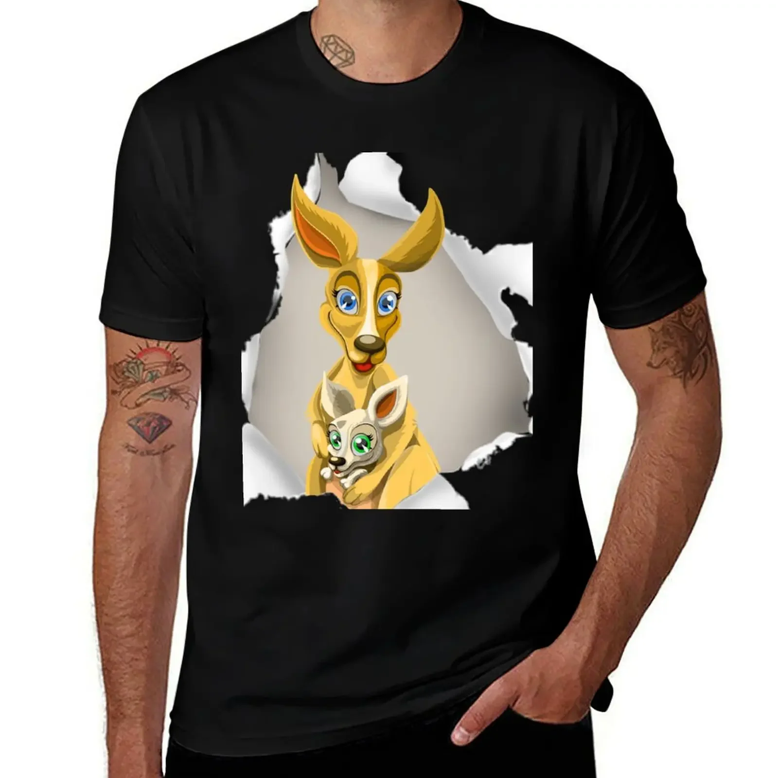 Cute Kangaroo joey T-Shirt man clothes customs mens funny t shirts