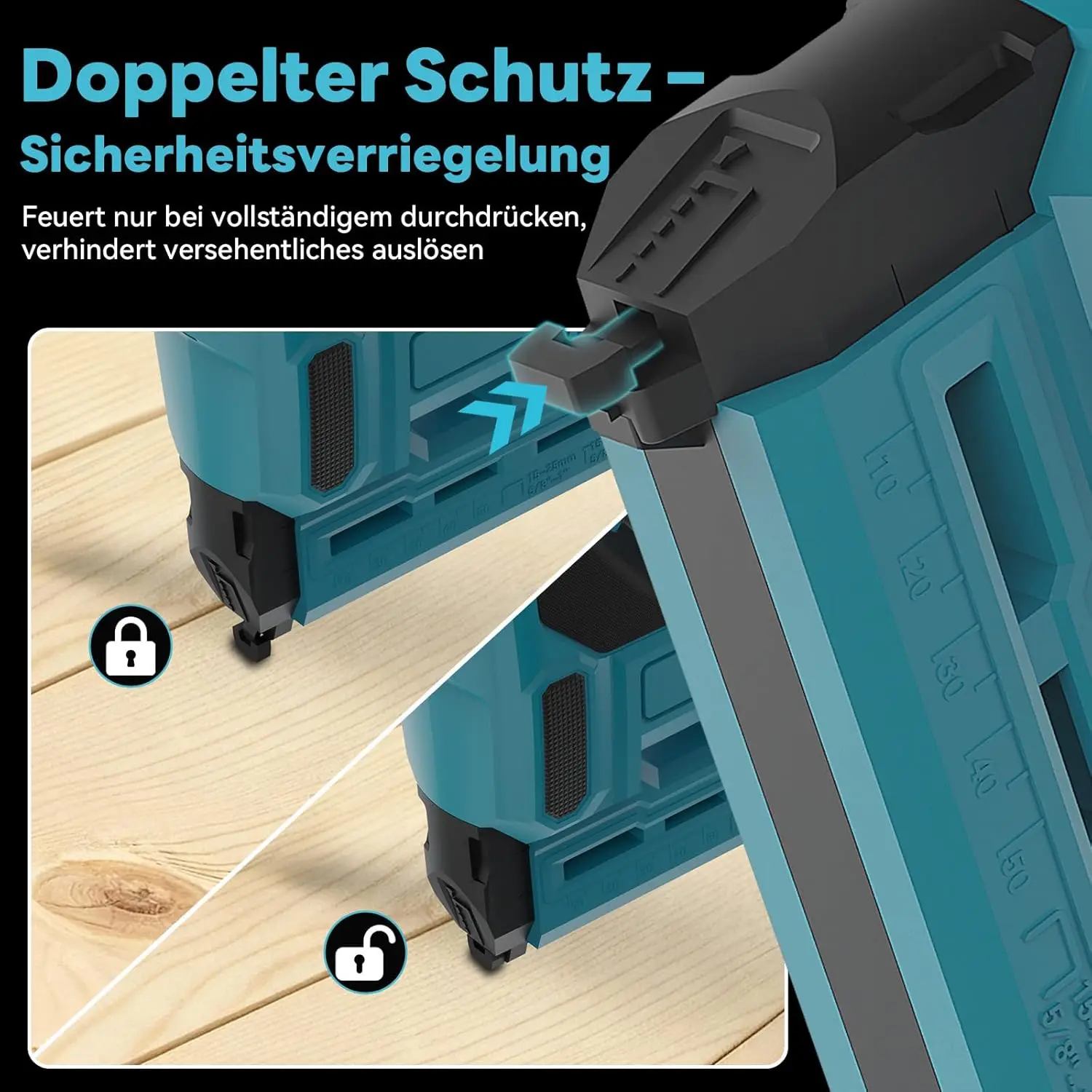 2 In1 Cordless Electric Nail Gun Nailer Depth Adjustment Stapler F15-F50 Furniture Staple Gun For Makita 18V Battery Wood Tools view 5