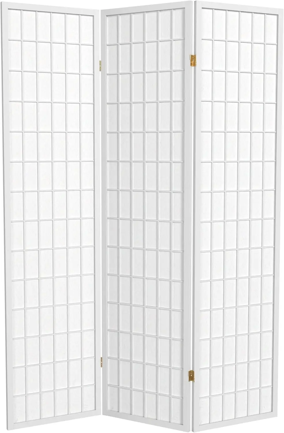 Biombo de 3 Paneles con Diseño de Ventana de 1.8 m de Alto, Color Blanco, para Decoración de Interiores Modernos y Separación de Ambientes