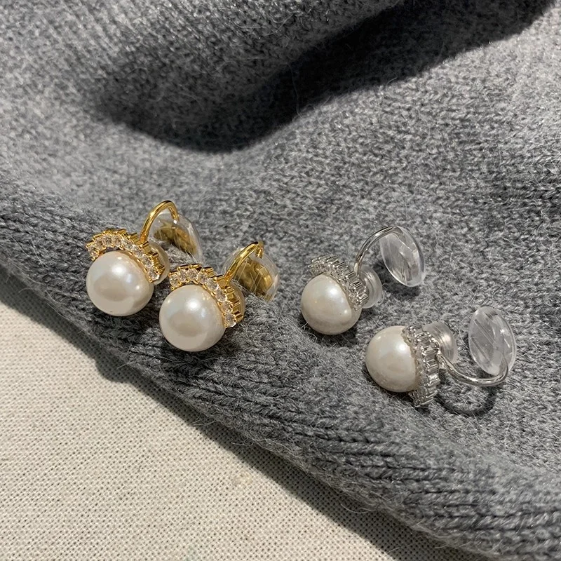 الأزياء الأسترالية الأبيض اللؤلؤ غير مؤلم الأذن كليب للنساء ضوء الفاخرة المتخصصة لا ثقب الأذن أقراط OL رائعة #2