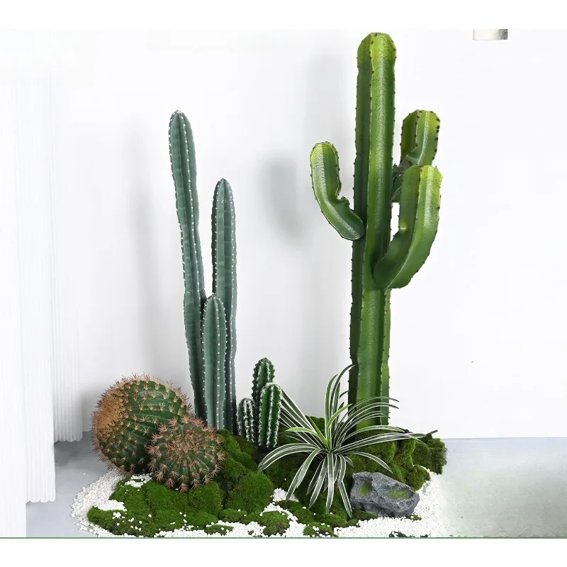 

Tropical simulated cactus agave potted plant indoor scene decorative ornament plant landscaping