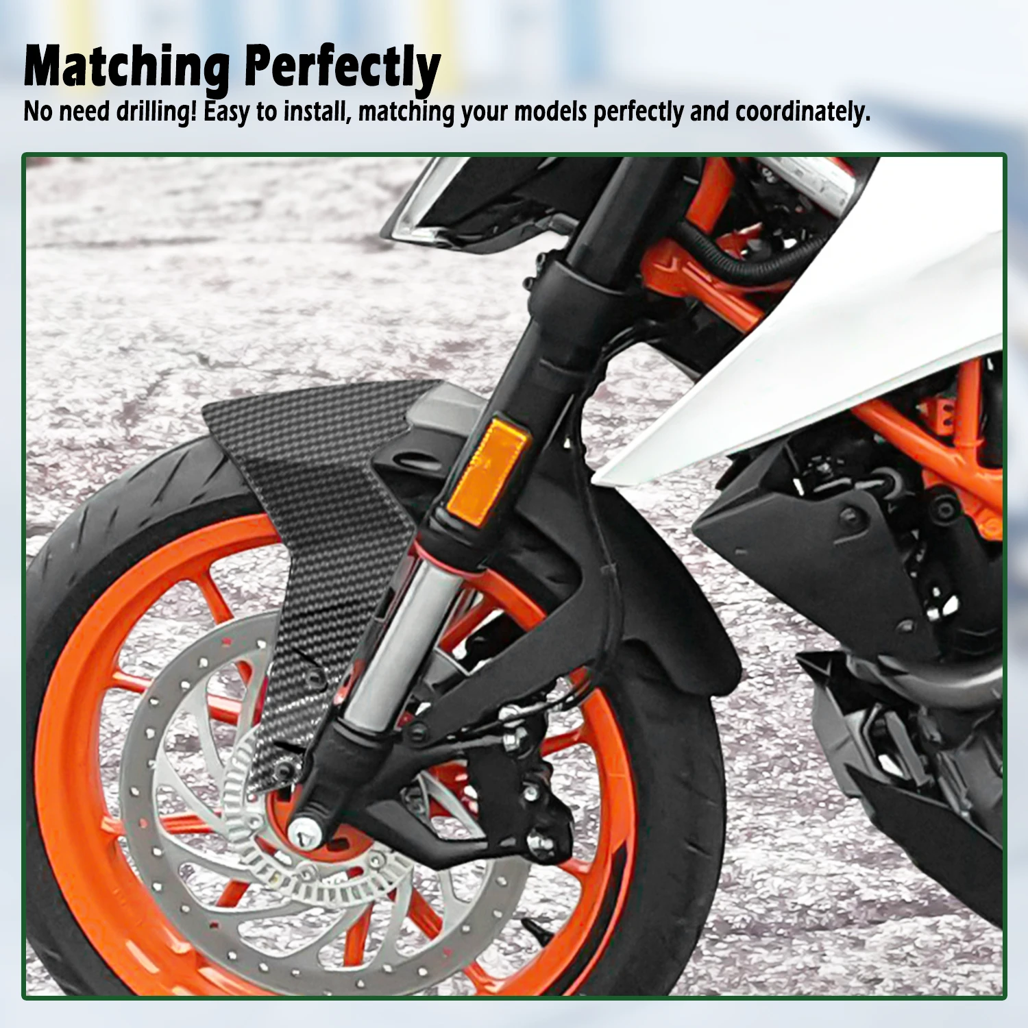 KTM390DUKE フロントフェンダー KT M Duke390 フロントフェンダー 2017-2022 用 ABS製