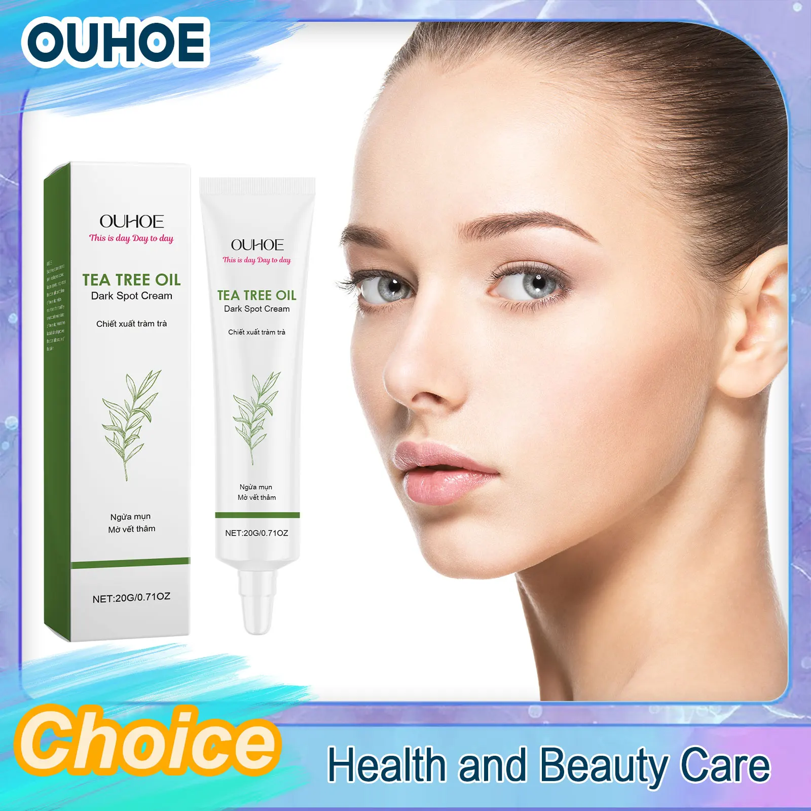 

Tea Tree Acne Removing Cream Pimple Treatment Fade Dark Spots Pore Shrinking Oil Control Smoothing Hydrating Facial Skin Care