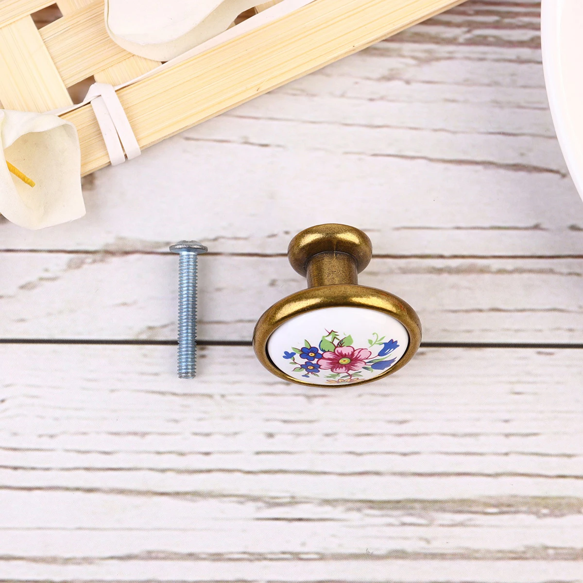 

4pcs Blue Flower Handle Vintage Cabinet Knob Drawer Pulls Door Handles Porcelain Kitchen Furniture Wardrobe Knobs Cupboard