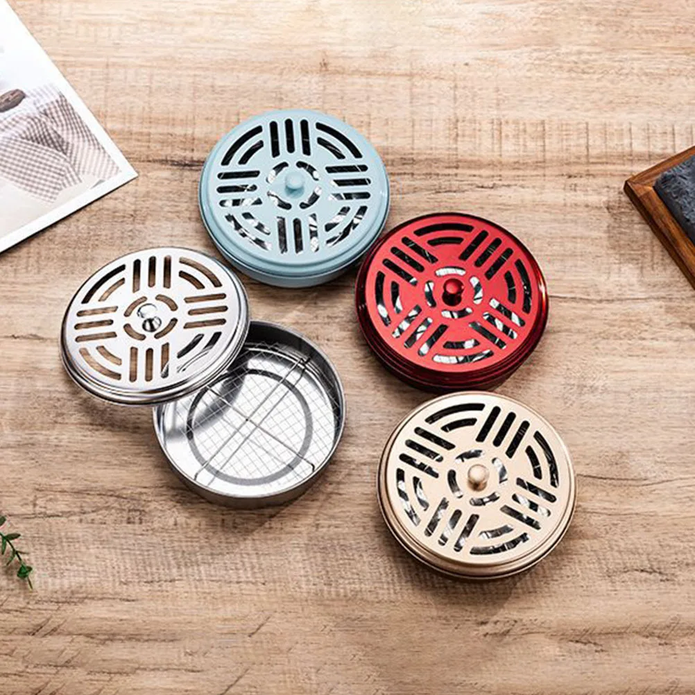 4 قطعة صندوق من الفولاذ المقاوم للصدأ تصميم مجوف مستدير لتشتت الدخان كفاءة غرفة النوم غرفة المعيشة شرفة البعوض #3