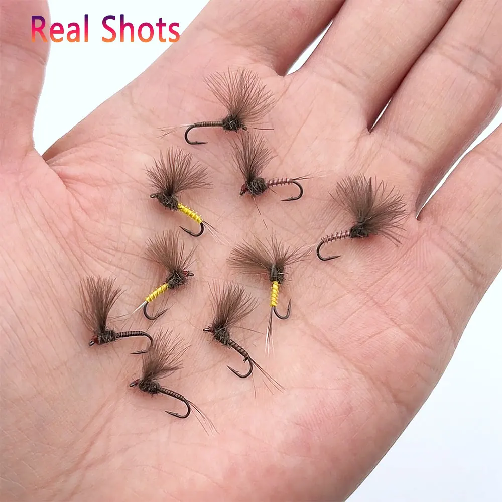 بيمو 5/6 قطعة # 16 CDC ريشة الجناح Mayfly الجافة يطير الشائكة الاصطناعي الزمرد الحشرات الطعم لسمك السلمون المرقط Grayling جثم الصيد إغراء #6